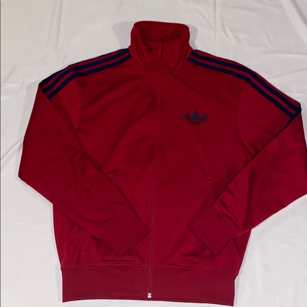 Red adidas track jacket